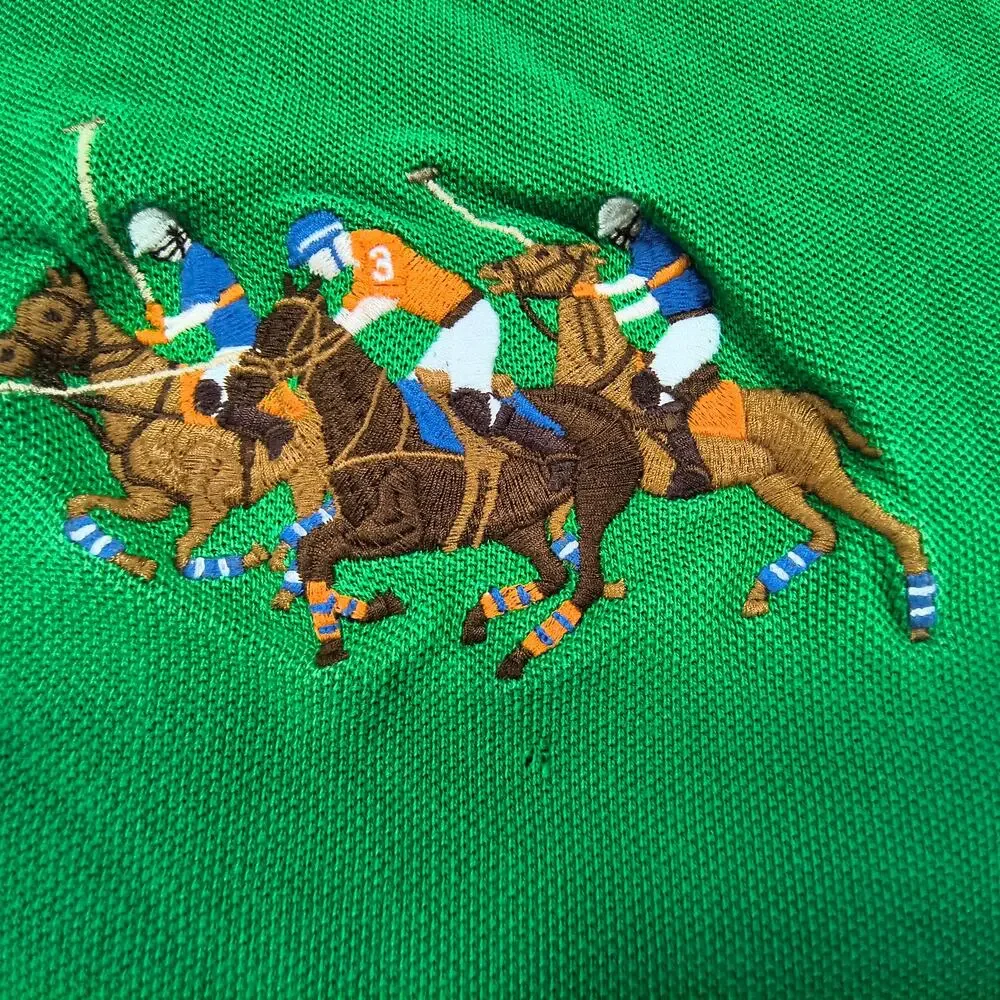 Polo Ralph Lauren Triple Pony Collared Polo Shirt Mens Size Extra Large XL Green